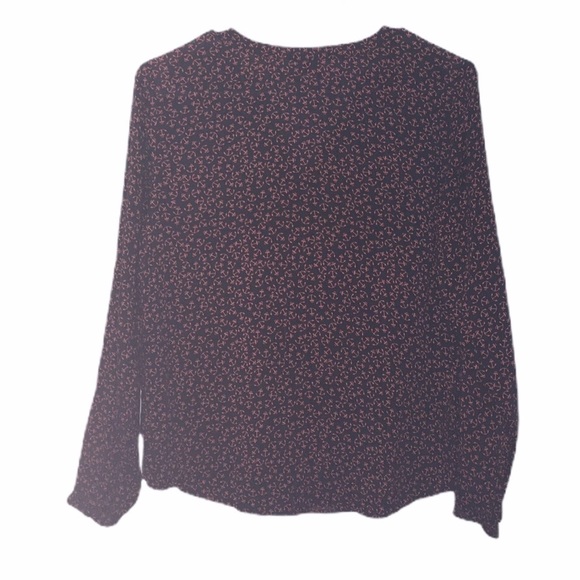 Ann Taylor LOFT Anchor Print Blouse XSP V-neckline - Picture 2 of 7